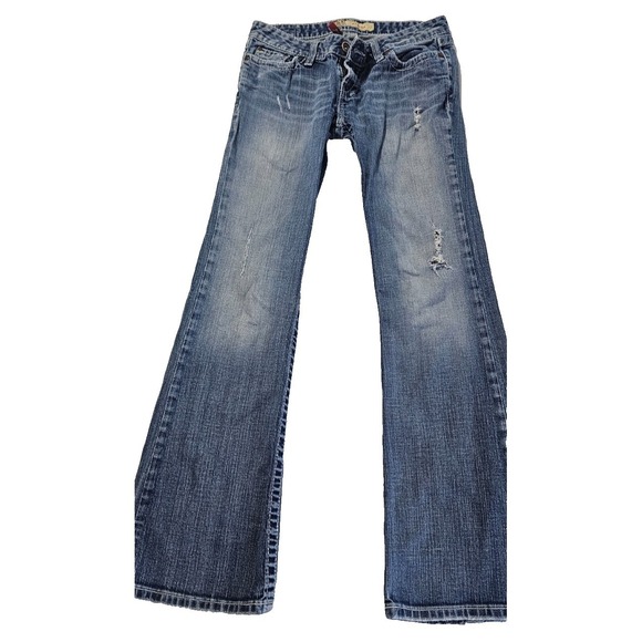 Buckle Denim - BKE Stella Womens 31R Medium Wash Bootcut Jeans Distressed Stretch Denim